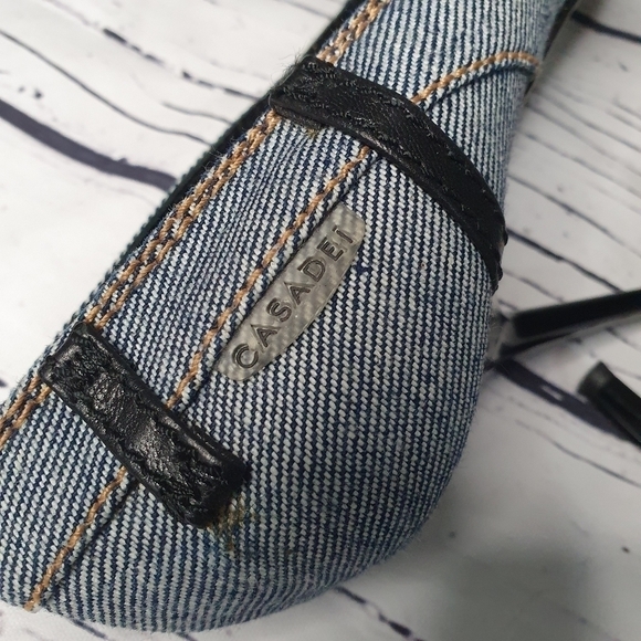 Casadei Made In Italy Denim Pointy Toe Stiletto Pumps Size 10 EU 40 - Picture 6 of 13